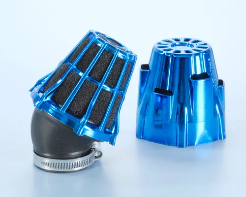 203.0115 Air Box Polini Cromato Blu inclinato 30' imbocco D.42- Ricambi e Accessori Moto