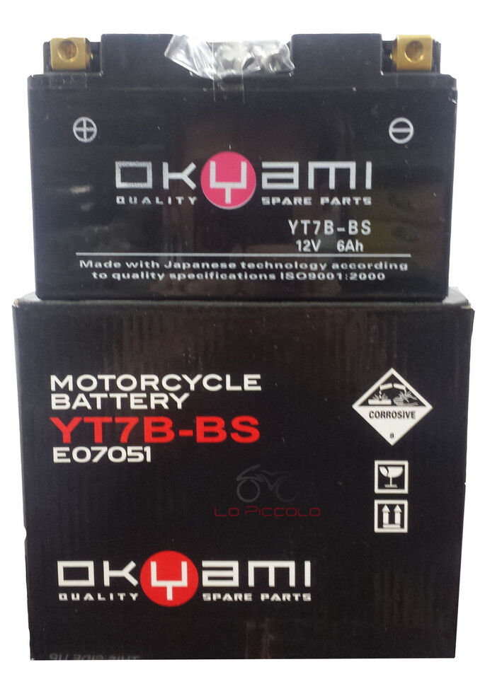 Batteria OKYAMI YT7B-BS 12V 6.5AH- Ricambi e Accessori Moto