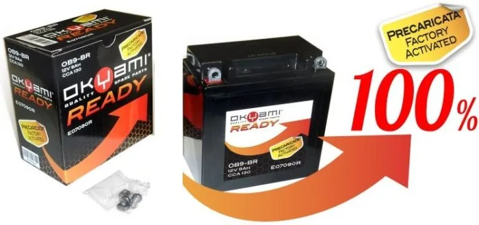 Batteria OKYAMI OB9-BR Sigillata Precaricata (=YB9-B) - Ricambi e Accessori Moto