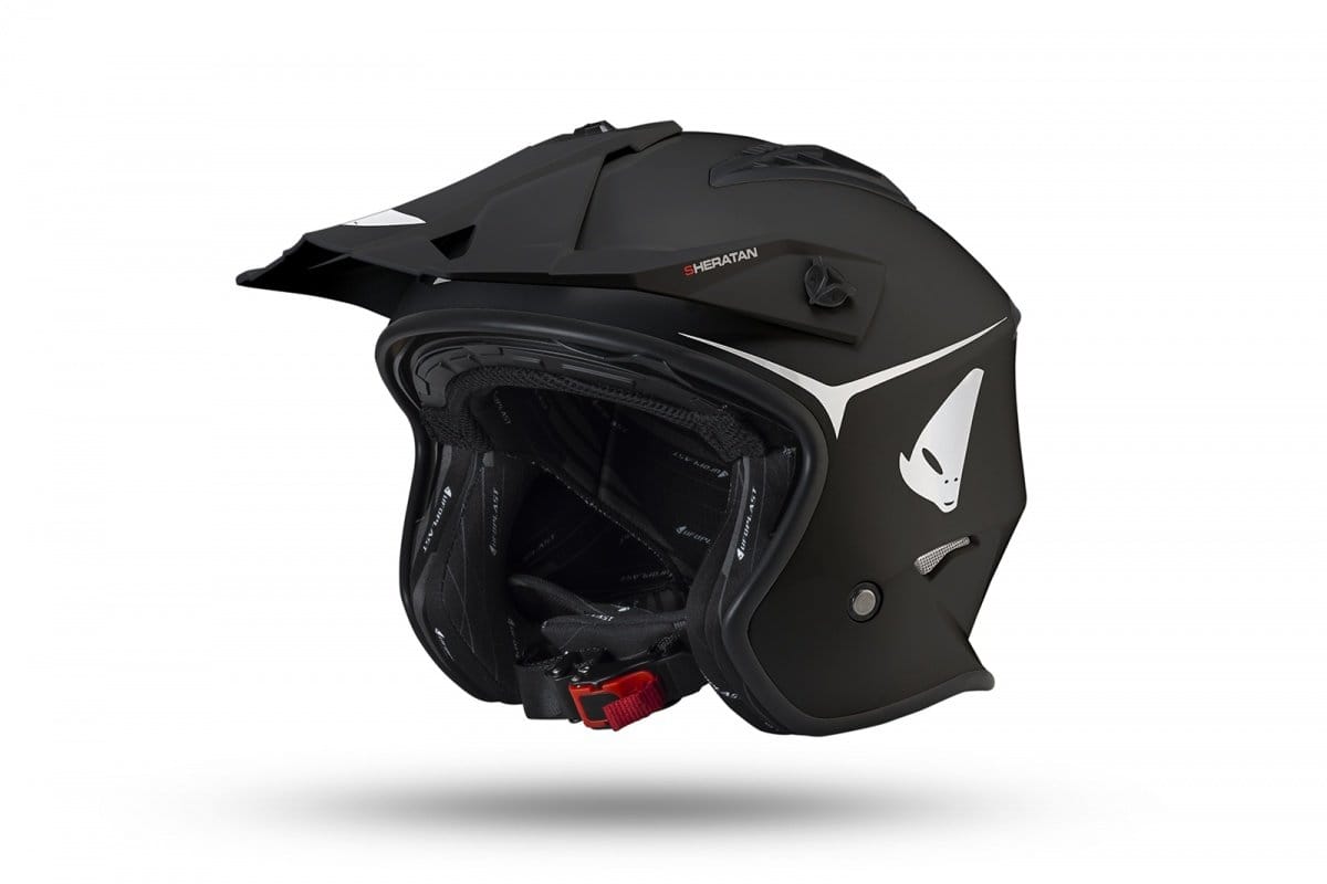 Casco Jet Ufo Trial Sheratan Nero Opaco - GMMoto