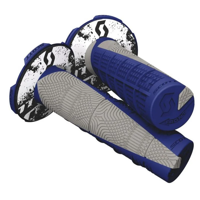 Manopole Motocross Scott Deuce Doppia Densità Grigio-Blu Motocross Motard