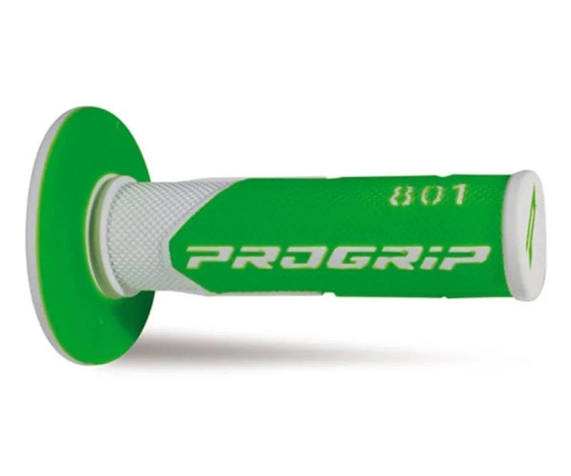 Manopole Motocross Progrip 801-241 Verde Fluo-Bianco Motocross Motard