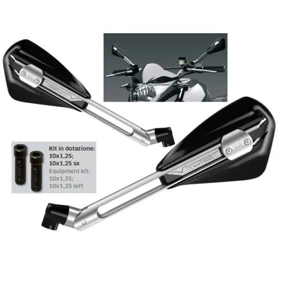 Specchietti Moto Far Viper Nero Alluminio Universale - Ricambi e Accessori Moto