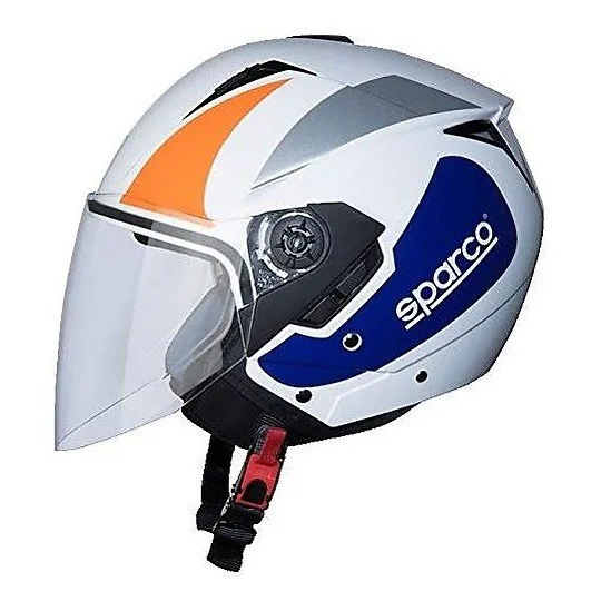 Casco Demi Jet Sparco SP503 Bianco Arancio