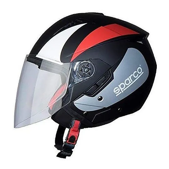 Casco Demi Jet Sparco SP503 Rosso Nero