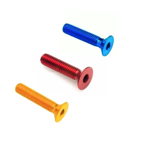 Viti A Testa Piatta In Alluminio HobbyStar M3x8mm Rosse | 10 Pezzi Per RC Modellismo