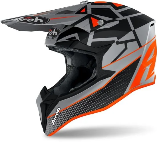 Casco Motocross Airoh Wraap Mood Orange Matt - Abbigliamento e Accessori