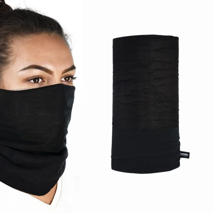Scaldacollo Moto a Tubolare in Microfibra e Pile Nero Oxford - Abbigliamento e Accessori