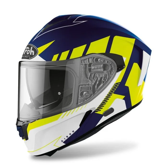 Casco Integrale Airoh Spark Rise Blue-Yellow Matt - Abbigliamento e Accessori