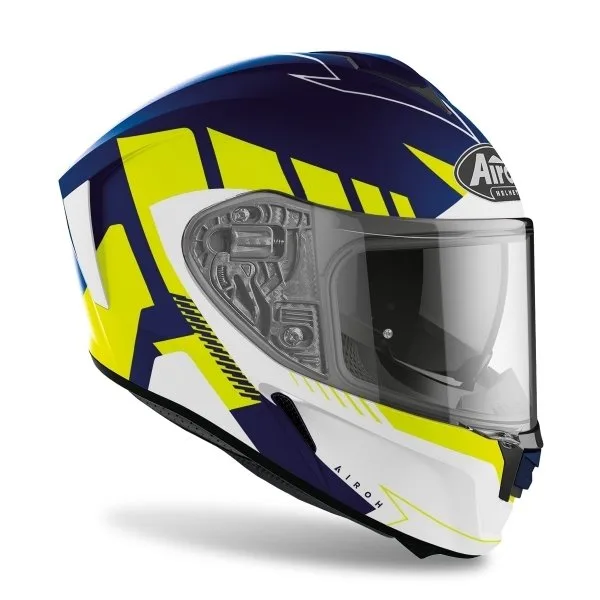 Casco Integrale Airoh Spark Rise Blue-Yellow Matt - Abbigliamento e Accessori