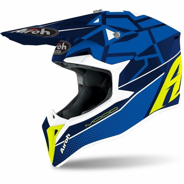 Casco Motocross Airoh Wraap Mood Blue Gloss - Abbigliamento e Accessori