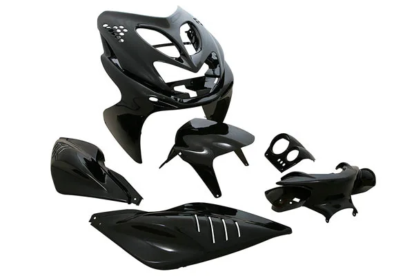 Carene STR8 Aerox-Nitro Nero Metallizzato Kit 7 Pezzi - Ricambi e Accessori Scooter