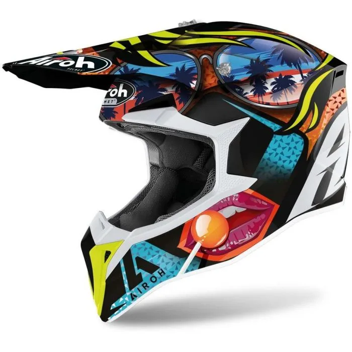 Casco Motocross Airoh Wraaap Lollipop Gloss - Abbigliamento e Accessori Moto