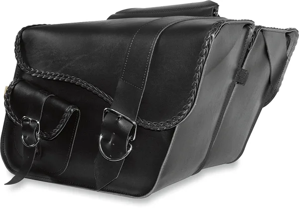 Borse Laterali Custom Ranger Inclinate con Bordo Intrecciato - Ricambi e Accessori Moto
