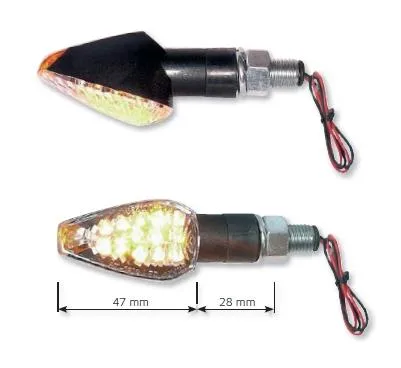 Frecce Far a Led Omologate E13 Colore Nero Vetro Trasparente - Ricambi e Accessori