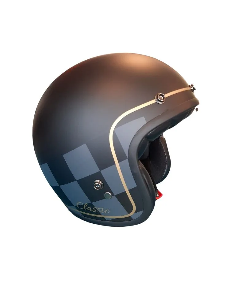 Casco Jet Custom MPH H-EASY Fiberglass Nero-Oro - Abbigliamento e Accessori