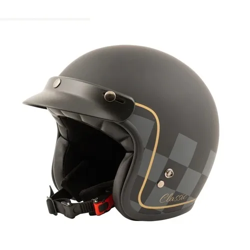Casco Jet Custom MPH H-EASY Fiberglass Nero-Oro - Abbigliamento e Accessori