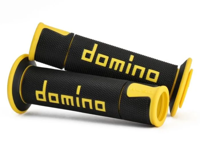Manopole Domino Road Bicomponente Nero Giallo - Ricambi e Accessori