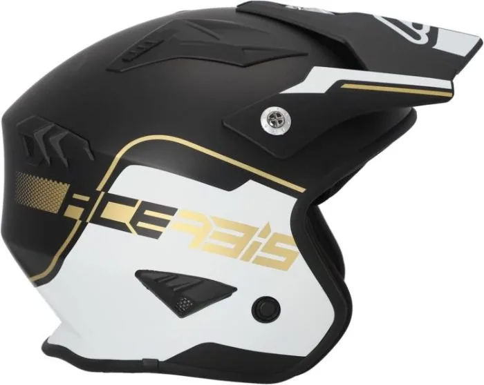 Casco Jet Trial Acerbis Aria Nero-Oro-Bianco Opaco - Abbigliamento e Accessori
