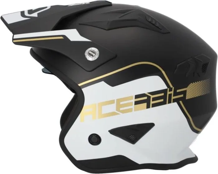 Casco Jet Trial Acerbis Aria Nero-Oro-Bianco Opaco - Abbigliamento e Accessori