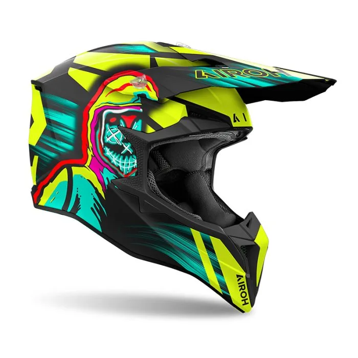 Casco Motocross Airoh Wraaap Cyber Yellow Matt - Abbigliamento e Accessori