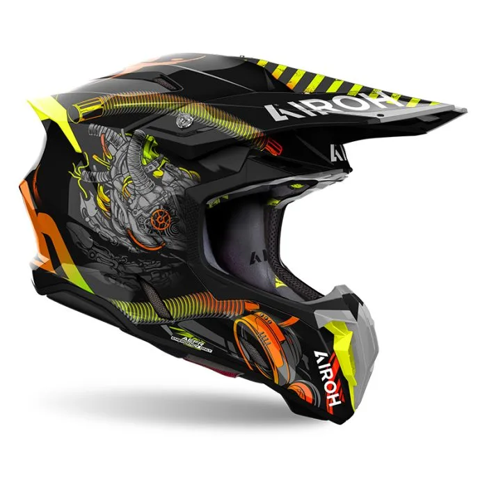 Casco Motocross Airoh Twist 3 Toxic Gloss - Abbigliamento e Accessori