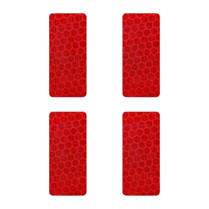 Adesivi Rifrangenti Rettangoli Rosso 4 pz - Ricambi e Accessori Moto