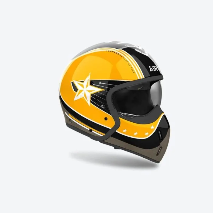 Casco Jet Airoh J110 Command Colore Yellow Gloss - Abbigliamento e Accessori