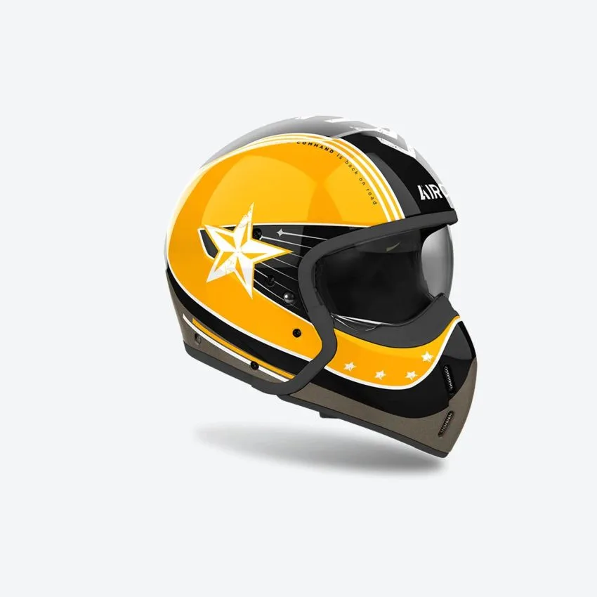 Casco Jet Airoh J110 Command Colore Yellow Gloss - Abbigliamento e Accessori