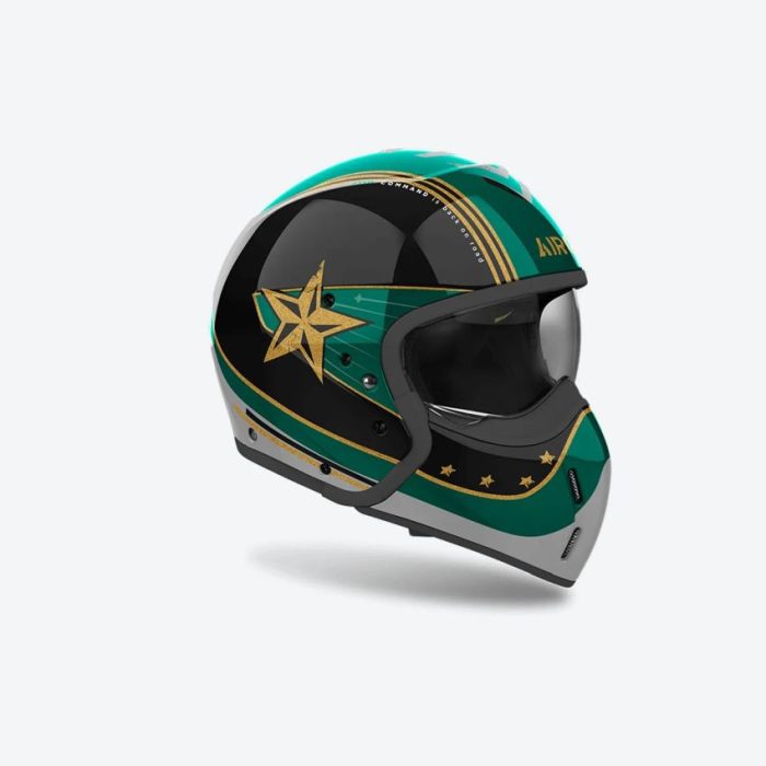 Casco Jet Airoh J110 Command Colore Mint Green Gloss - Abbigliamento e Accessori