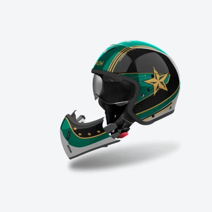 Casco Jet Airoh J110 Command Colore Mint Green Gloss - Abbigliamento e Accessori