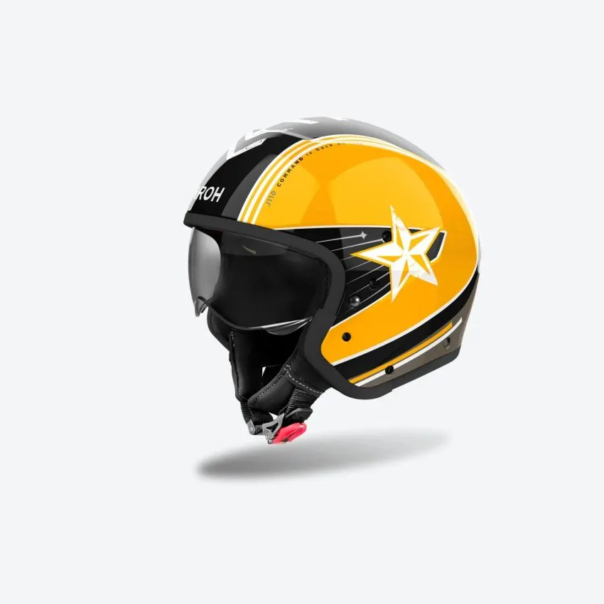 Casco Jet Airoh J110 Command Colore Yellow Gloss - Abbigliamento e Accessori