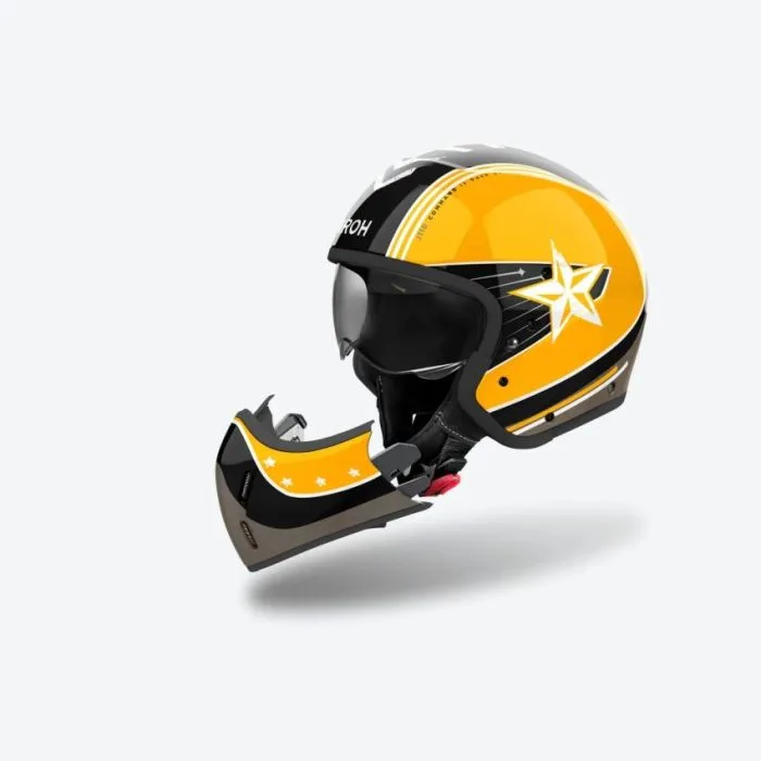 Casco Jet Airoh J110 Command Colore Yellow Gloss - Abbigliamento e Accessori