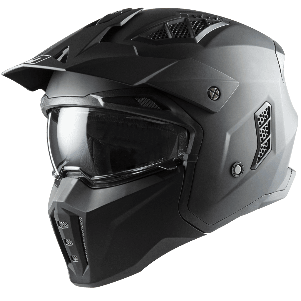 Casco Jet MPH Harrier Transformer Street Fighter Nero Opaco GMMoto