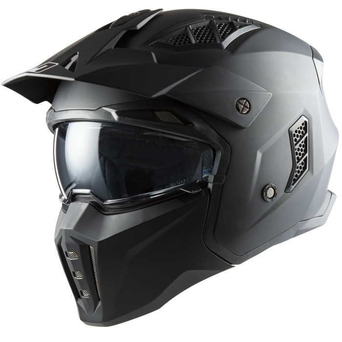 Casco Jet MPH Harrier Transformer Street Fighter Nero Opaco - Abbigliamento e Accessori