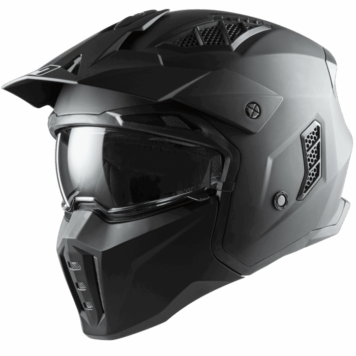 Casco Jet MPH Harrier Transformer Street Fighter Nero Opaco - Abbigliamento e Accessori