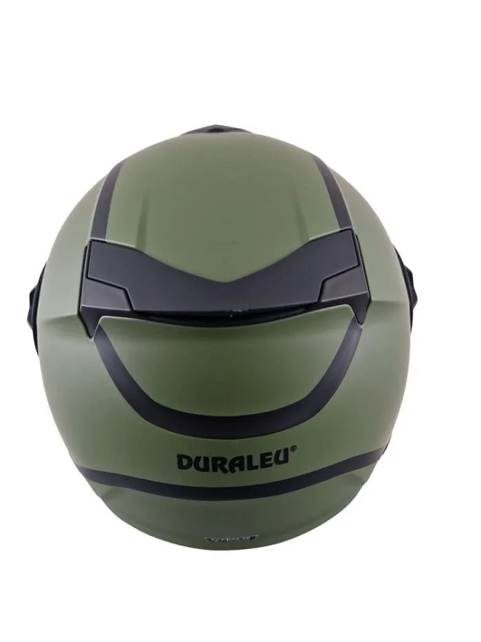 Casco Jet Duraleu Strada Colore Verde Militare - Abbigliamento e Accessori