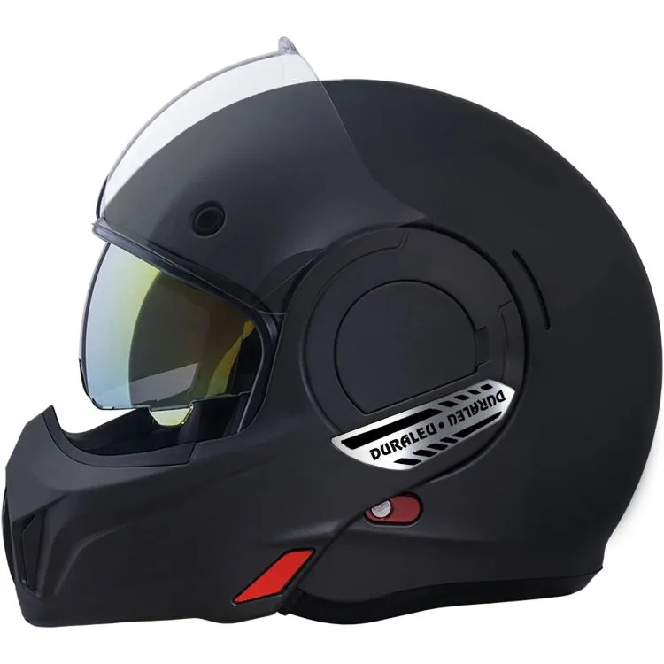Casco Modulare Duraleu FLIP UP Cabrio Nero Opaco - Abbigliamento e Accessori