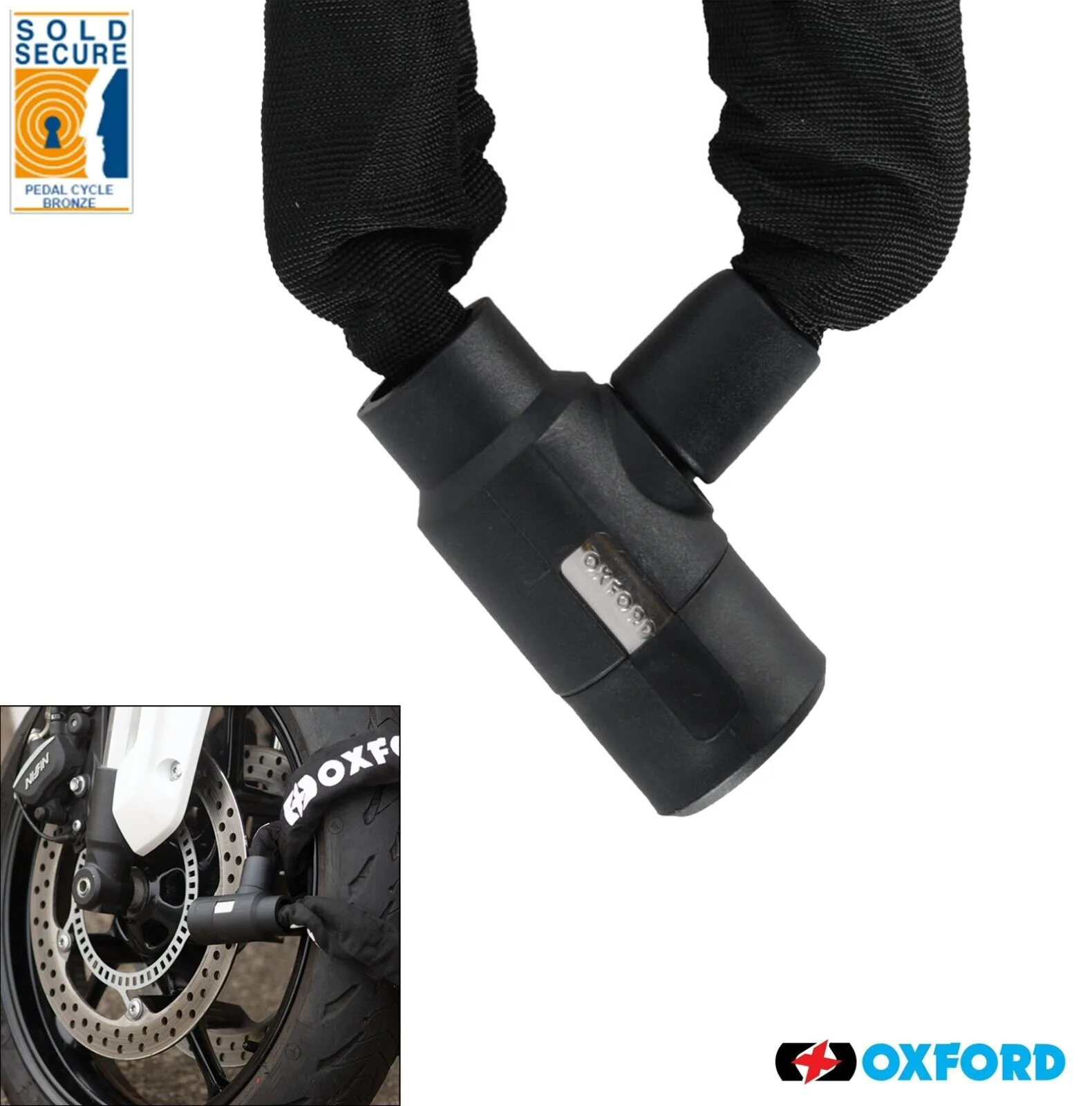 Catena Antifurto Moto Oxford Lunghezza 1,2 MT Diametro 9,5 - Ricambi e Accessori Moto
