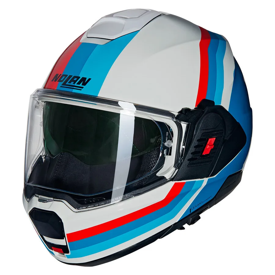 Casco Modulare Nolan Flip Up N120-1 Lineo Bianco-Blu-Rosso - Abbigliamento e Accessori