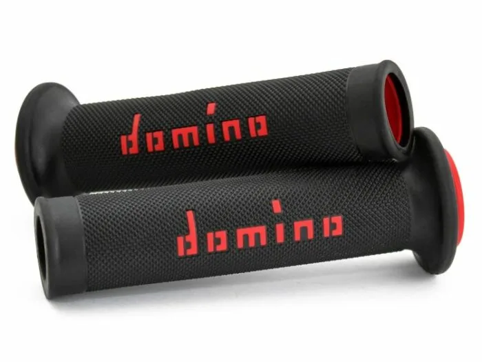 Manopole Domino Road Bicomponente Racing Nero Rosso - Ricambi e Accessori Moto