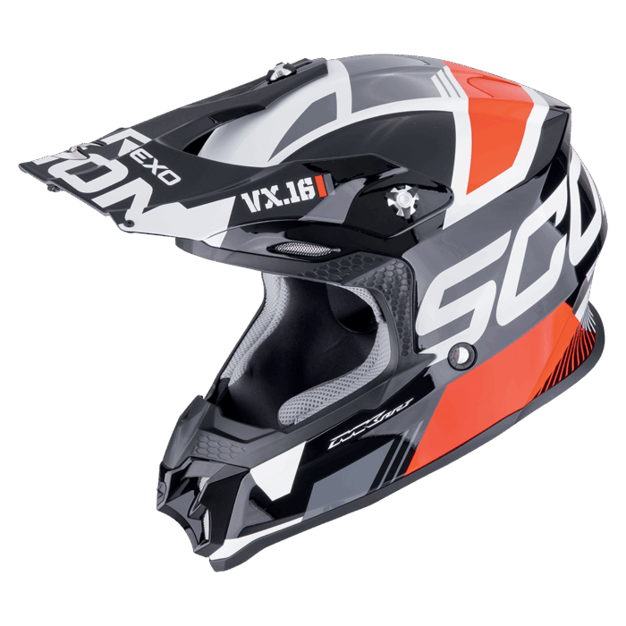 Casco Motocross SCORPION EXO VX-16 EVO AIR ANALOG Nero-Rosso - Abbigliamento e Accessori