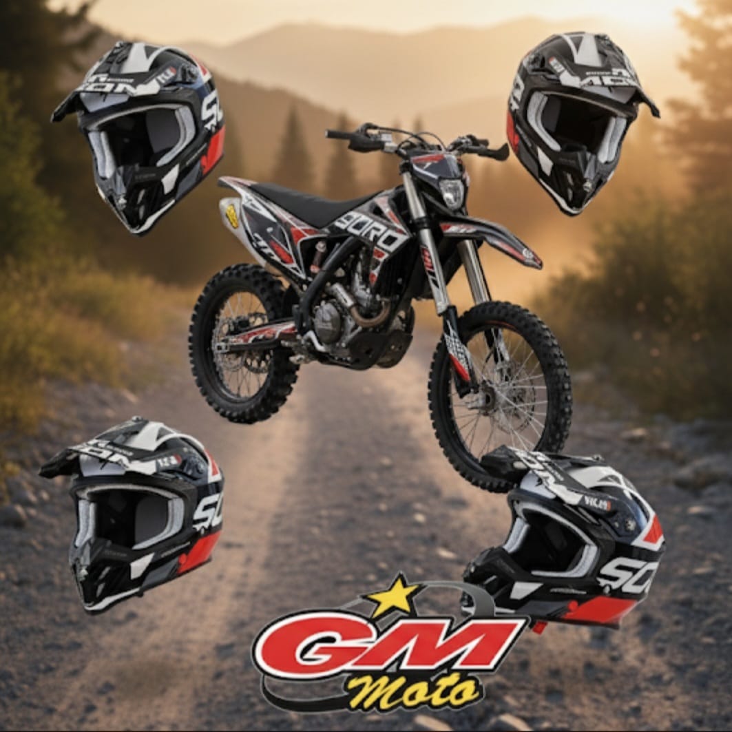 Casco Motocross SCORPION EXO VX-16 EVO AIR ANALOG Nero-Rosso - immagine 2