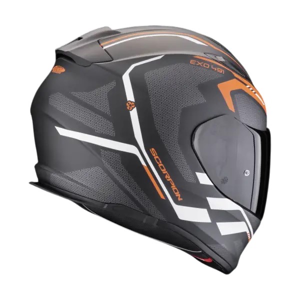 Casco Integrale SCORPION EXO 491 Kripta Nero Arancio Bianco - Abbigliamento e Accessori
