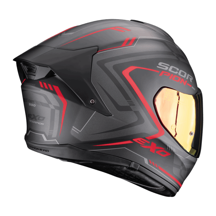 Casco Integrale Scorpion EXO-530 AIR SLOPE Nero Opaco-Rosso - Abbigliamento e Accessori