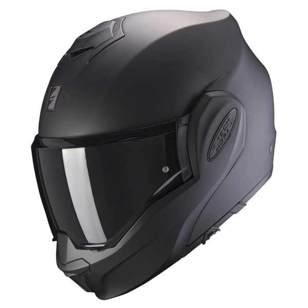 Casco Modulare Flip UP Scorpion EXO TECH EVO SOLID Nero Opaco - Abbigliamento e Accessori