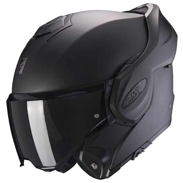 Casco Modulare Flip UP Scorpion EXO TECH EVO SOLID Nero Opaco - Abbigliamento e Accessori