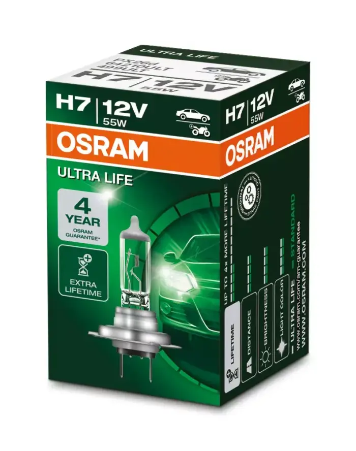 Lampada H7 OSRAM ULTRA LIFE 12V 55W PX26d - Ricambi e Accessori