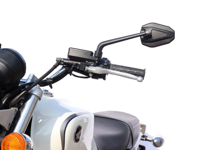 Specchietto Moto Far Universale Roadster Long Rod DX-SX Omologato - Ricambi e Accessori