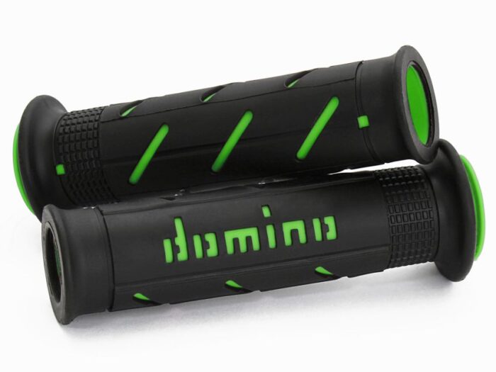 Manopole Domino Bicolore Super Soft Nero-Verde - Ricambi Moto
